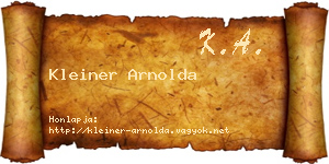 Kleiner Arnolda névjegykártya